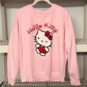 Hello Kitty by Sanrio Women’s Pink Character Sweatshirt Size S‎